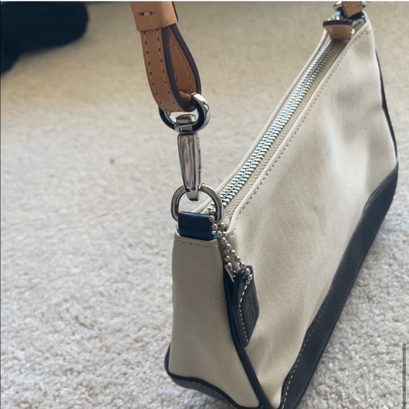 Coach cream and navy Demi small handbag - Picture 9 of 15